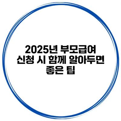 2025년 부모급여 신청 시 함께 알아두면 좋은 팁