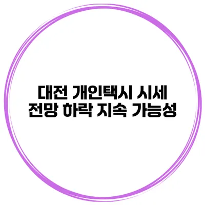 대전 개인택시 시세 전망 하락 지속 가능성