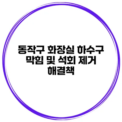 동작구 화장실 하수구 막힘 및 석회 제거 해결책