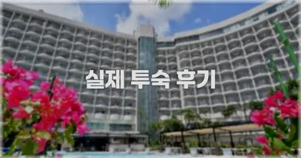 💬 실제 투숙 후기