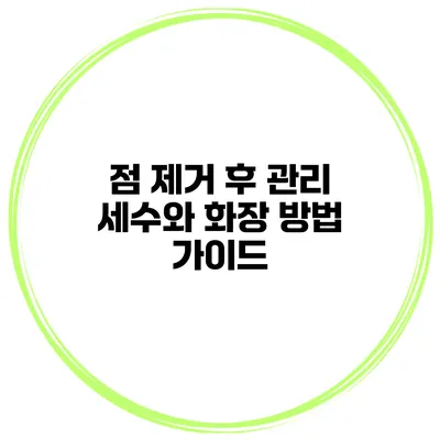 점 제거 후 관리 세수와 화장 방법 가이드