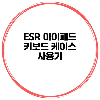 ESR 아이패드 키보드 케이스 사용기