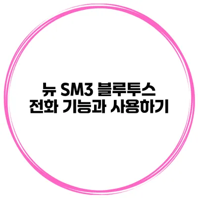 뉴 SM3 블루투스 전화 기능과 사용하기