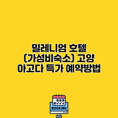 밀레니엄 호텔 (가성비숙소) 고양 아고다 특가 예약방법