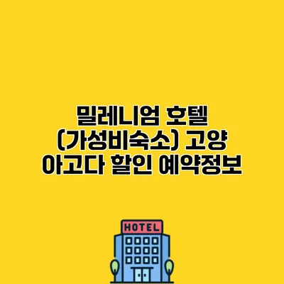 밀레니엄 호텔 (가성비숙소) 고양 아고다 할인 예약정보