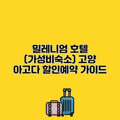 밀레니엄 호텔 (가성비숙소) 고양 아고다 할인예약 가이드