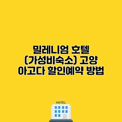 밀레니엄 호텔 (가성비숙소) 고양 아고다 할인예약 방법