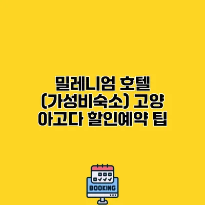 밀레니엄 호텔 (가성비숙소) 고양 아고다 할인예약 팁