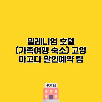 밀레니엄 호텔 (가족여행 숙소) 고양 아고다 할인예약 팁