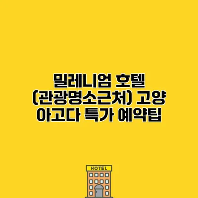 밀레니엄 호텔 (관광명소근처) 고양 아고다 특가 예약팁