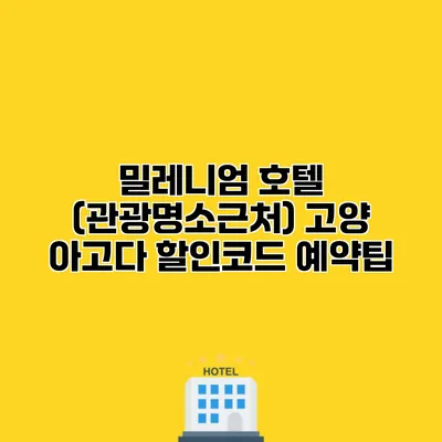 밀레니엄 호텔 (관광명소근처) 고양 아고다 할인코드 예약팁