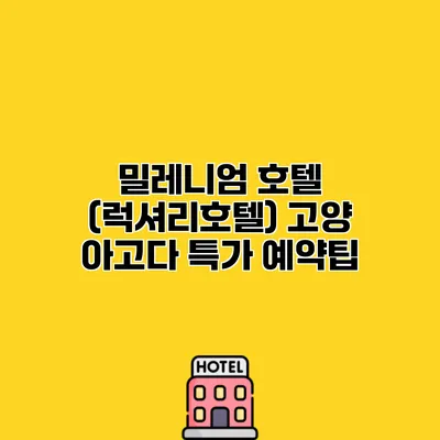 밀레니엄 호텔 (럭셔리호텔) 고양 아고다 특가 예약팁