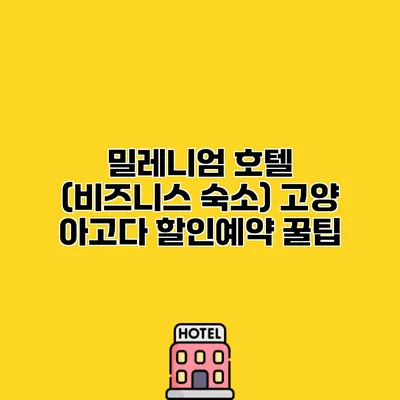 밀레니엄 호텔 (비즈니스 숙소) 고양 아고다 할인예약 꿀팁