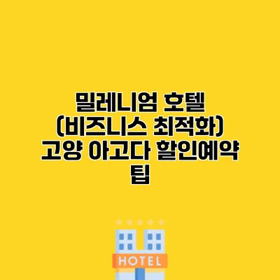 밀레니엄 호텔 (비즈니스 최적화) 고양 아고다 할인예약 팁