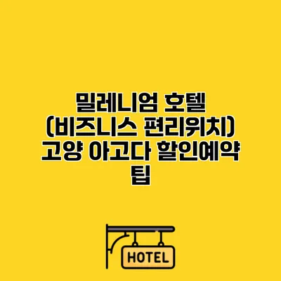 밀레니엄 호텔 (비즈니스 편리위치) 고양 아고다 할인예약 팁