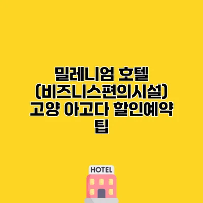 밀레니엄 호텔 (비즈니스편의시설) 고양 아고다 할인예약 팁