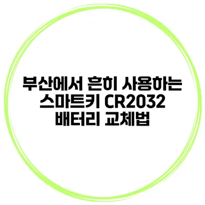 부산에서 흔히 사용하는 스마트키 CR2032 배터리 교체법