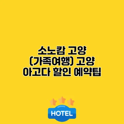소노캄 고양 (가족여행) 고양 아고다 할인 예약팁