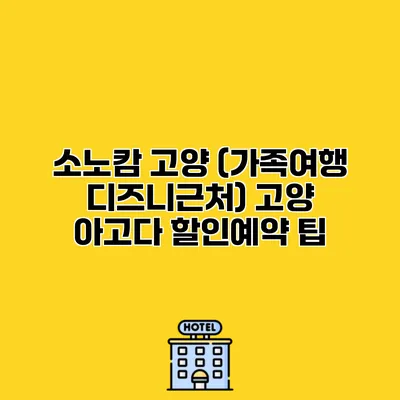 소노캄 고양 (가족여행 디즈니근처) 고양 아고다 할인예약 팁