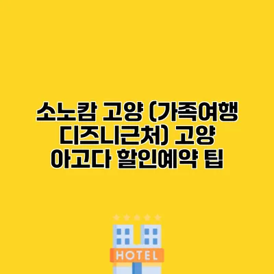 소노캄 고양 (가족여행 디즈니근처) 고양 아고다 할인예약 팁