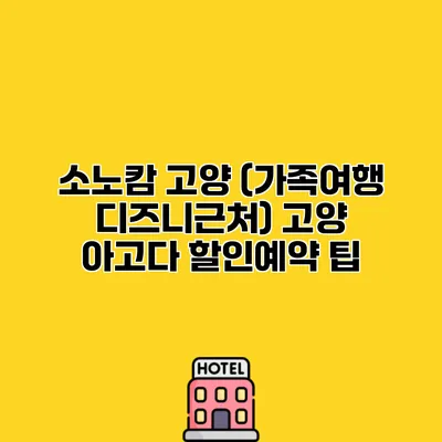 소노캄 고양 (가족여행 디즈니근처) 고양 아고다 할인예약 팁