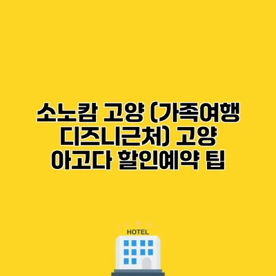 소노캄 고양 (가족여행 디즈니근처) 고양 아고다 할인예약 팁