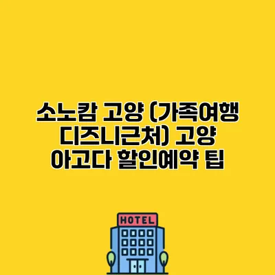 소노캄 고양 (가족여행 디즈니근처) 고양 아고다 할인예약 팁