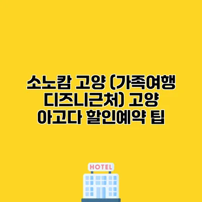 소노캄 고양 (가족여행 디즈니근처) 고양 아고다 할인예약 팁