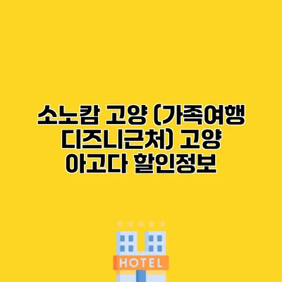 소노캄 고양 (가족여행 디즈니근처) 고양 아고다 할인정보