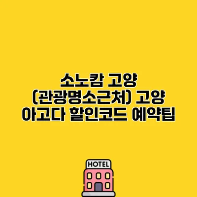 소노캄 고양 (관광명소근처) 고양 아고다 할인코드 예약팁