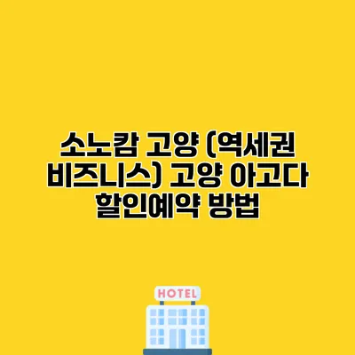 소노캄 고양 (역세권 비즈니스) 고양 아고다 할인예약 방법
