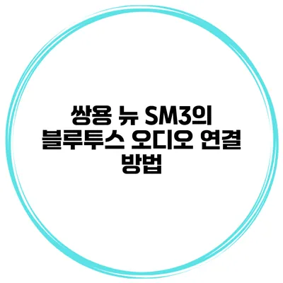 쌍용 뉴 SM3의 블루투스 오디오 연결 방법