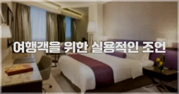 여행객을 위한 실용적인 조언