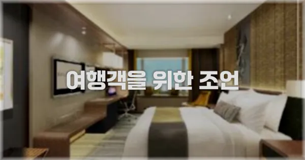 여행객을 위한 조언