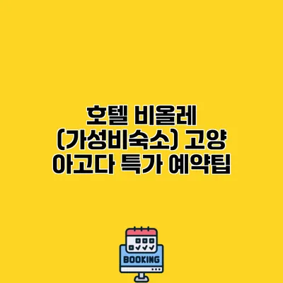 호텔 비올레 (가성비숙소) 고양 아고다 특가 예약팁