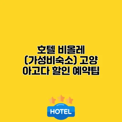 호텔 비올레 (가성비숙소) 고양 아고다 할인 예약팁