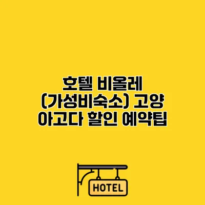 호텔 비올레 (가성비숙소) 고양 아고다 할인 예약팁