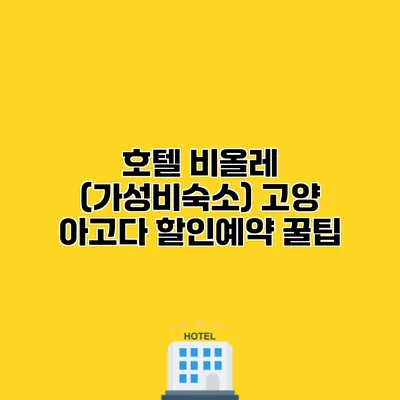 호텔 비올레 (가성비숙소) 고양 아고다 할인예약 꿀팁