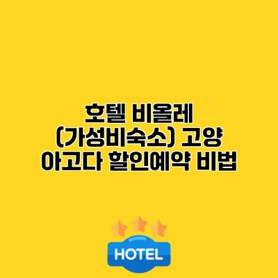 호텔 비올레 (가성비숙소) 고양 아고다 할인예약 비법