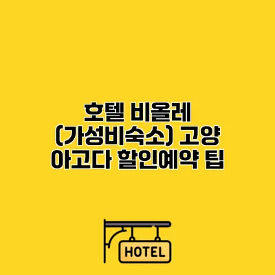 호텔 비올레 (가성비숙소) 고양 아고다 할인예약 팁