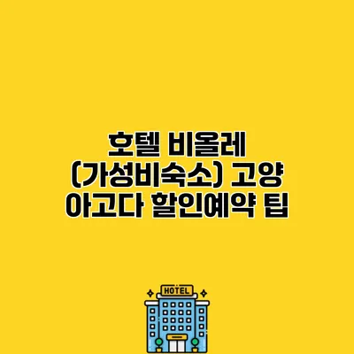 호텔 비올레 (가성비숙소) 고양 아고다 할인예약 팁