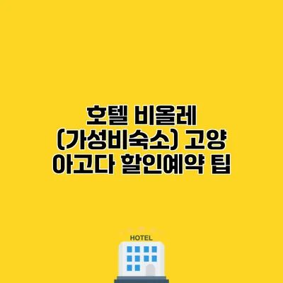 호텔 비올레 (가성비숙소) 고양 아고다 할인예약 팁
