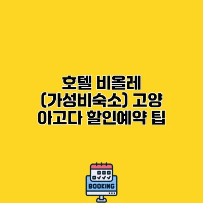 호텔 비올레 (가성비숙소) 고양 아고다 할인예약 팁